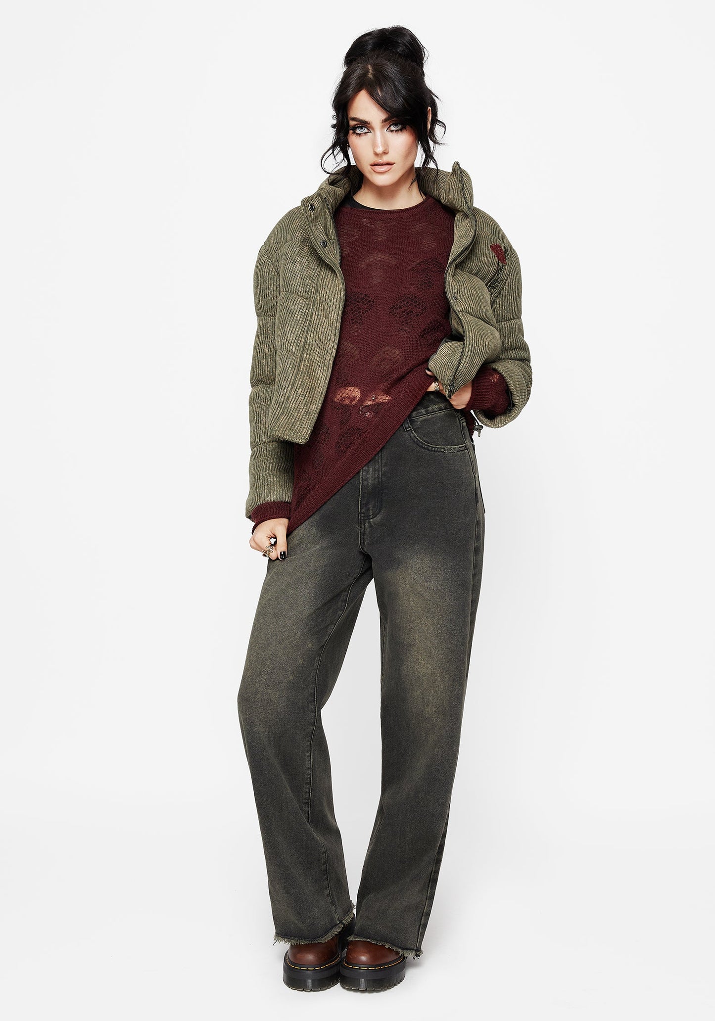 Sylvia Embroidered Knit Bomber Jacket