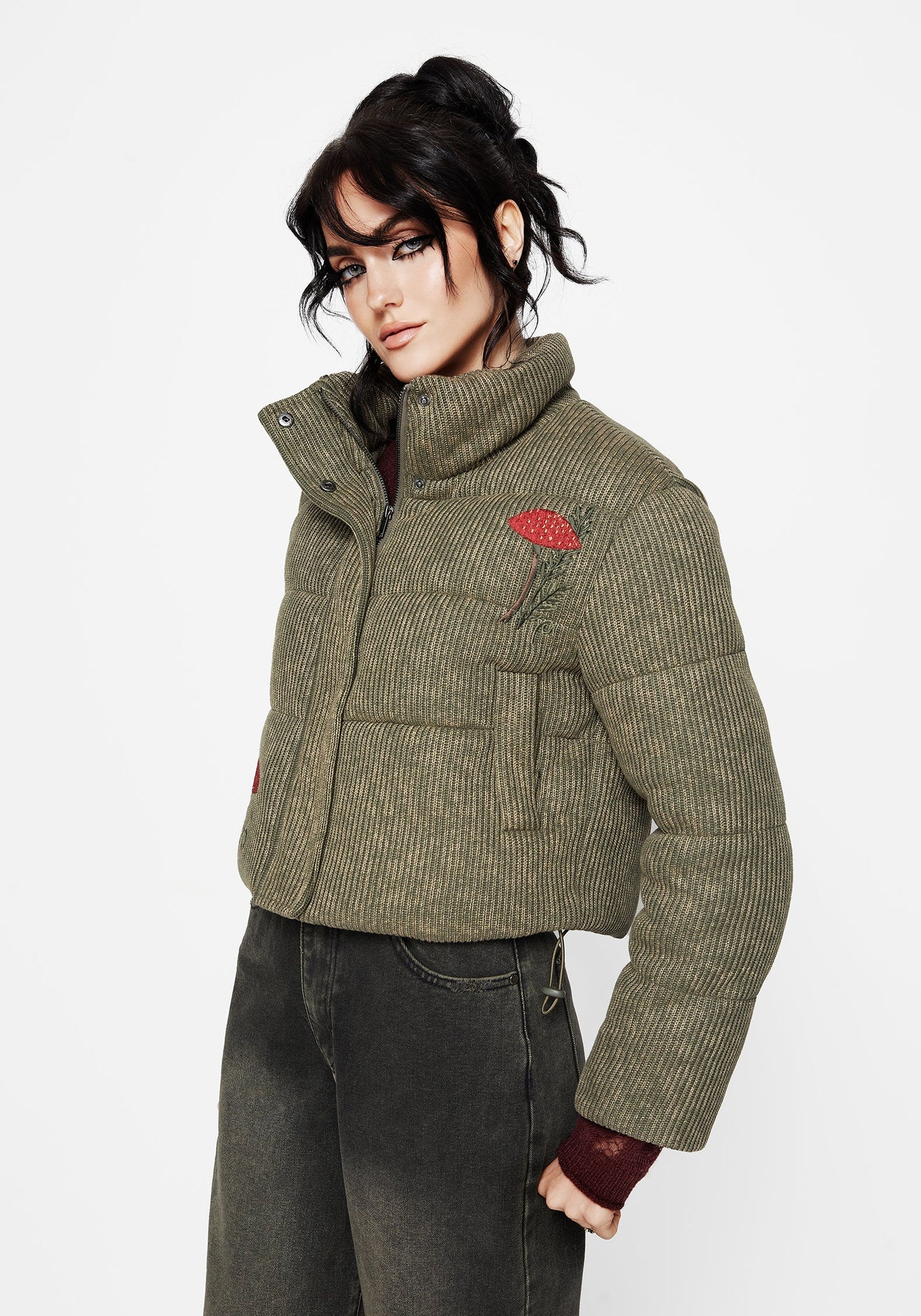 Sylvia Embroidered Knit Bomber Jacket