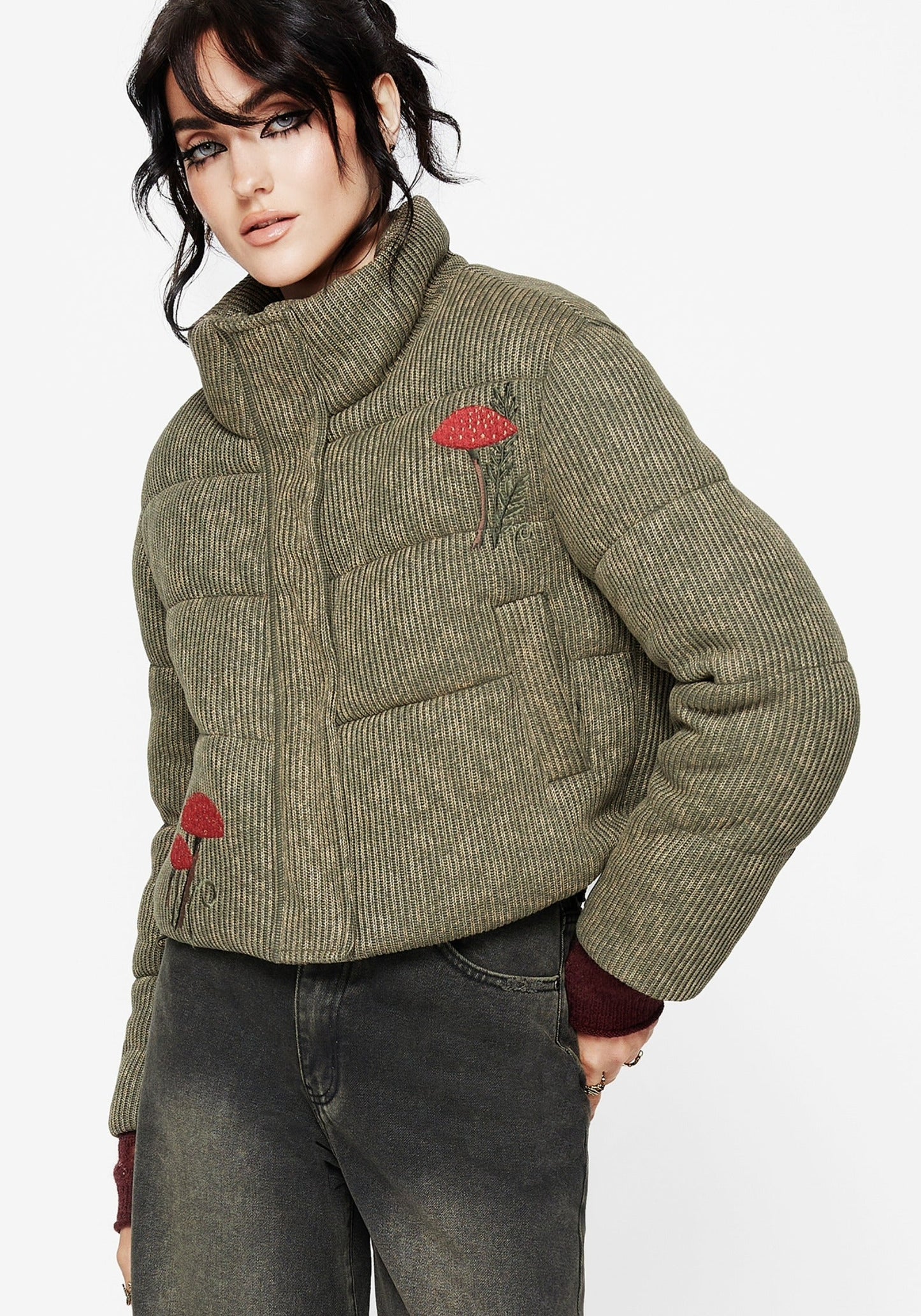 Sylvia Embroidered Knit Bomber Jacket