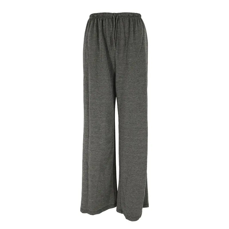 Women Fashion Trousers Autumn New Streetwear Basic Straight Casual Slim Pants Lady Sexy Solid Simple Versatile Knitted Trousers