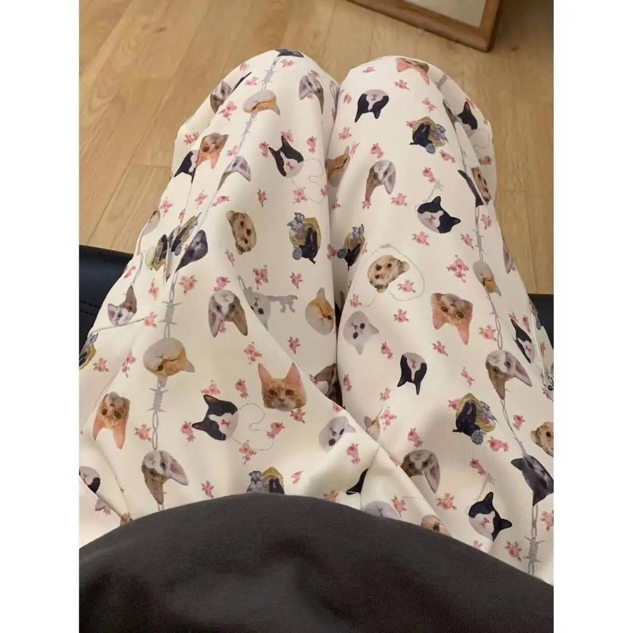Women's Retro Graffiti Design Sense Work Suit Pants 90S Hot Girl Y2K Straight Tube Sports Street Dance Wide Leg Casual Pants