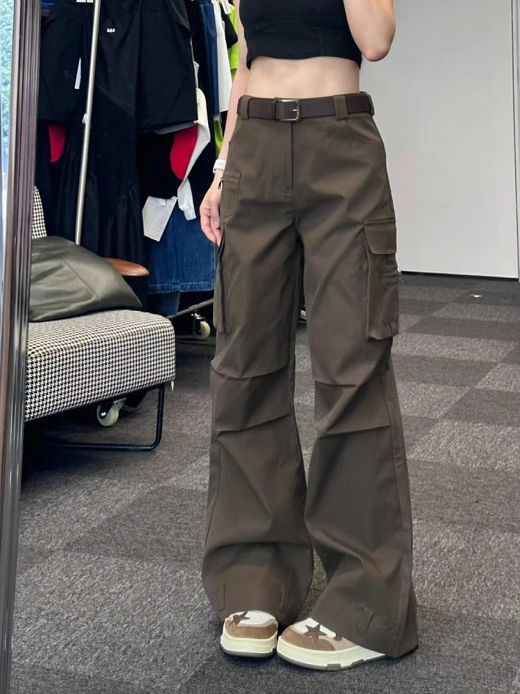 Woman Baggy Jeans Low Waist Denim Straight Leg Pants Solid Color FloorLength Casual Daily Cozy Elegant Korean Chic Sweet Ins