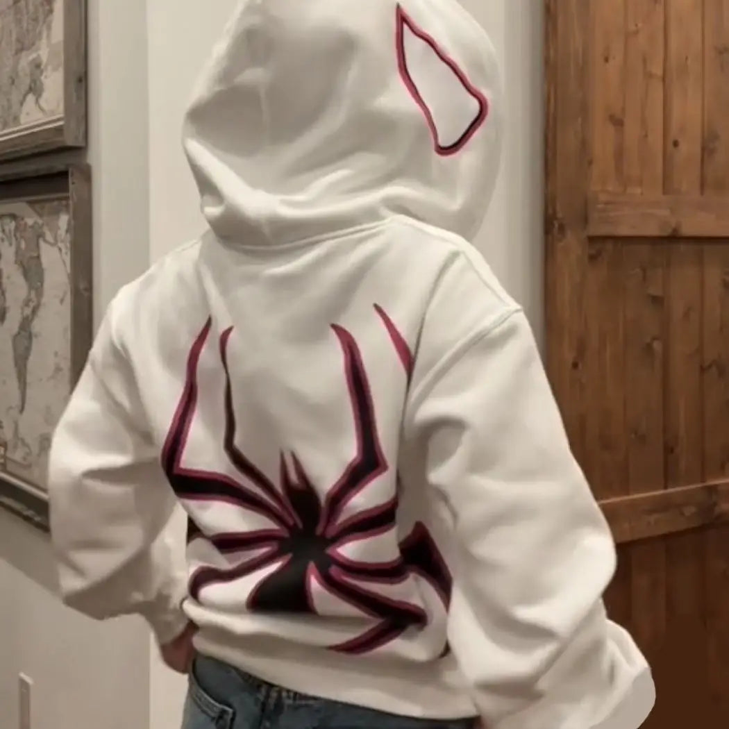 Y2K European Halloween Personalized Women’s Hoodies and Hoodies Couples Large Spider Woman