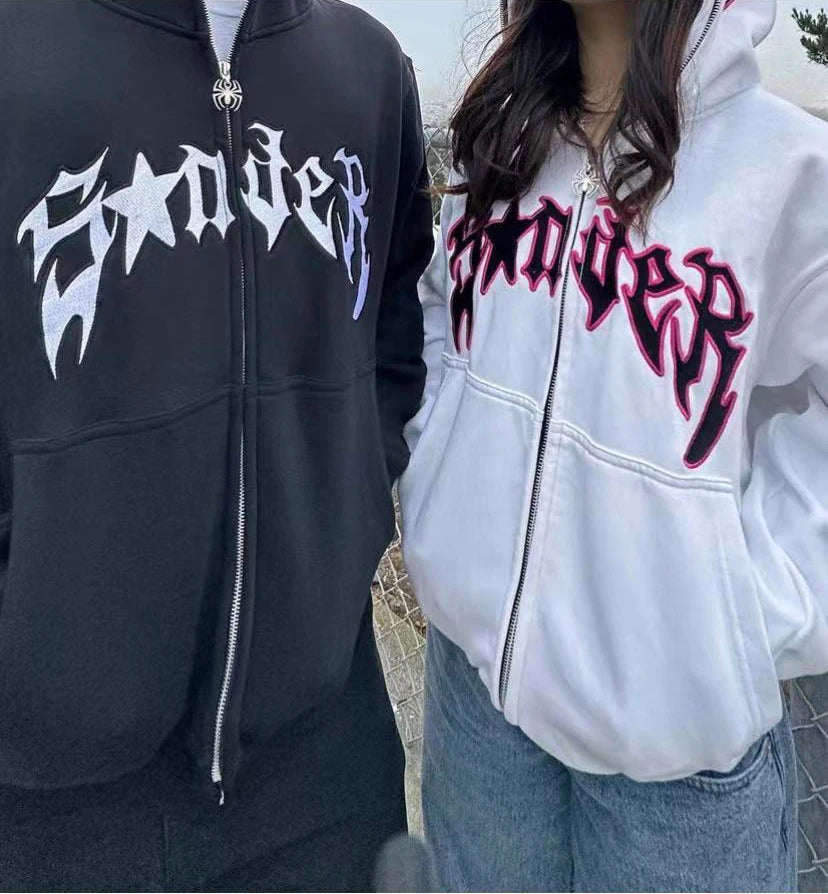 Y2K European Halloween Personalized Women’s Hoodies and Hoodies Couples Large Spider Woman