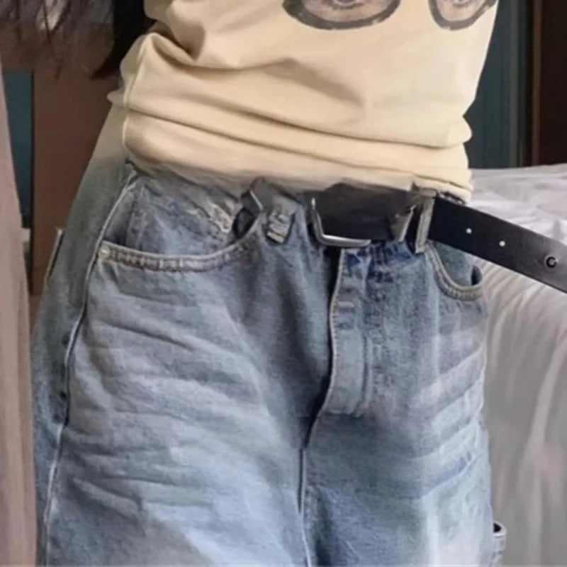 Y2k Clothes Denim Cargo Pants Women Solid Streetwear Spring Summer Ankle Length Trousers Vintage Pantalones De Mujer
