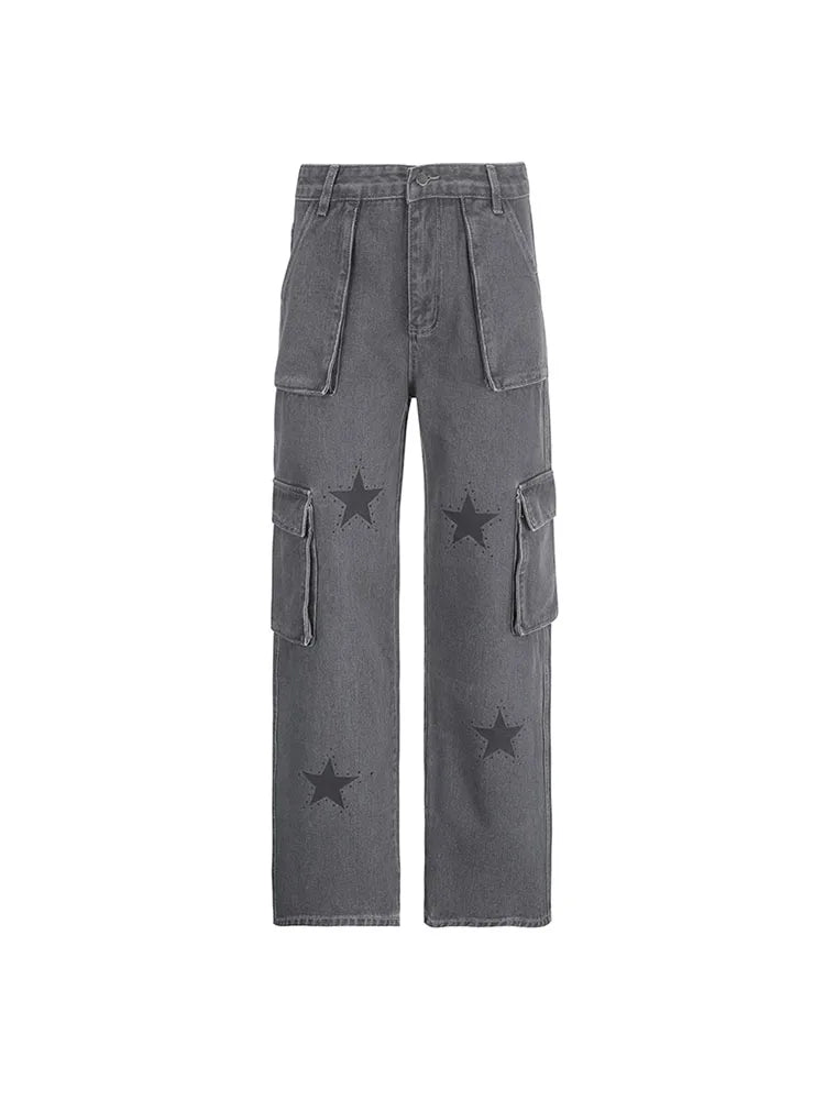 Woman Old Money Jeans Dark Academia Denim Japanese Fashion Pants BF Style Trousers Sweatpants Cargo High Street Pants Ins
