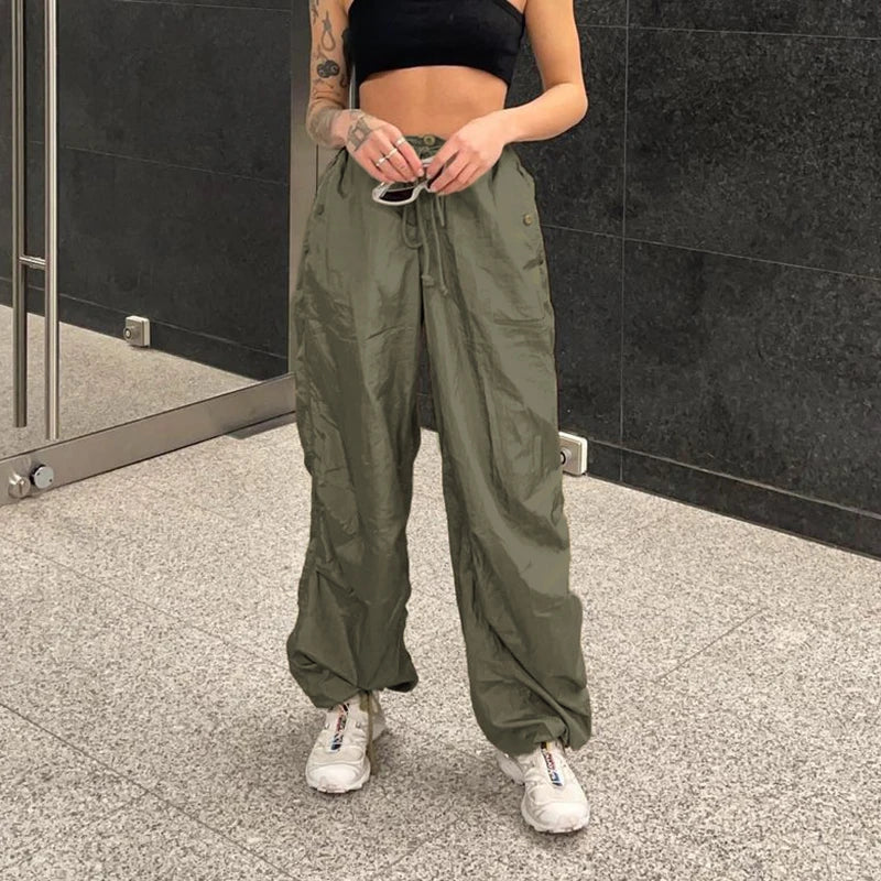 Woman New Trend Trousers New Trend Sweatpants Aesthetics Cargo Japanese Fashion Pants Grunge Unisex Tunic Drawstring Solid Color