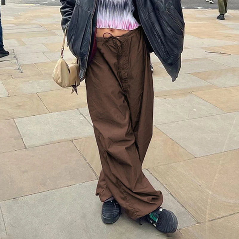 Woman New Trend Trousers New Trend Sweatpants Aesthetics Cargo Japanese Fashion Pants Grunge Unisex Tunic Drawstring Solid Color