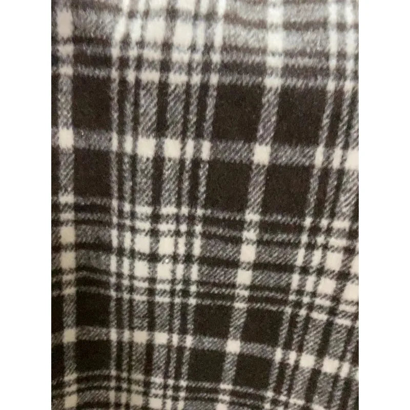 Vintage Woolen Plaid Pants Women Autumn Winter Korean Fashion Harajuku Baggy Check Loose Trousers Casual 90s Aesthetic New