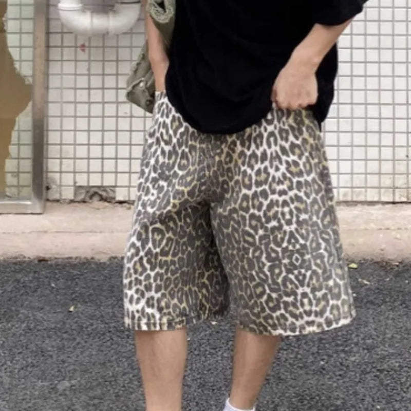 Y2k Clothes Calflength Pants Leopard Spring Summer Vintage Loose Pantalones De Mujer Streetwear Fashion Trousers