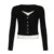 Y2K Contrast Lace Slim Top Autumn Cute Long Sleeve Buttons T-shirt Knitted Casual Outfits Sweet Korean Tee Streetwear