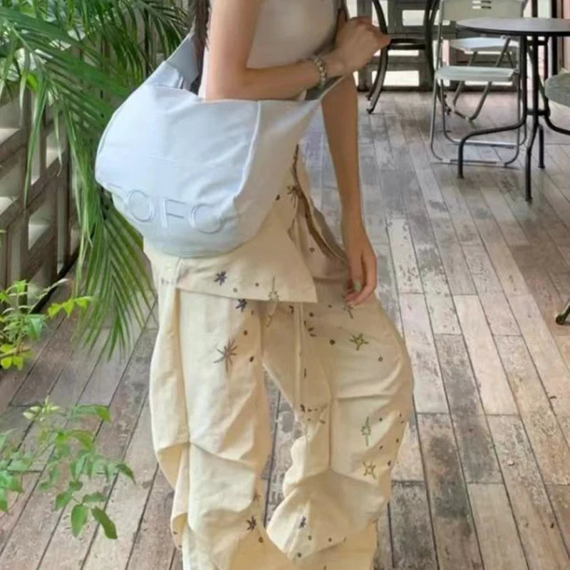 Y2K Baggy Cargo Pants Women American Vintage Streetwear High Waist Trousers Korean Fashion Harajuku Casual Wide Leg Pants New