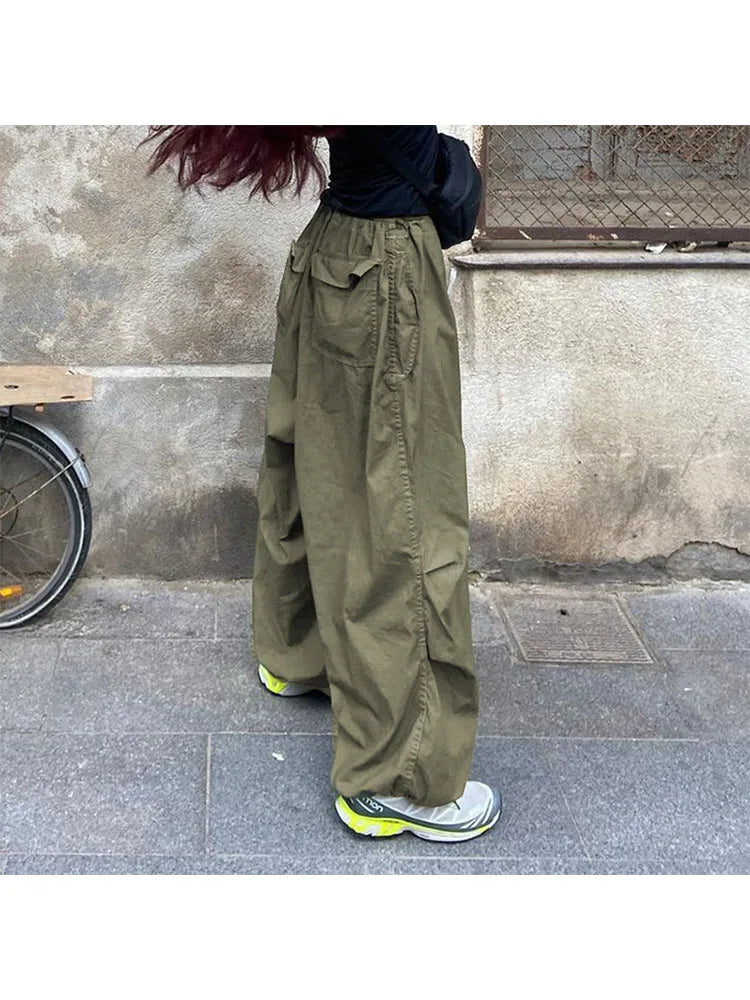 Woman New Trend Trousers New Trend Sweatpants Aesthetics Cargo Japanese Fashion Pants Grunge Unisex Tunic Drawstring Solid Color