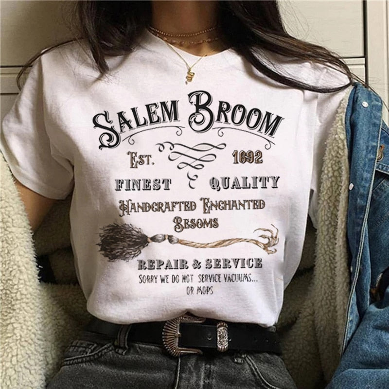 Women T-shirt Cartoon Witch Magic Kawaii Tshirt