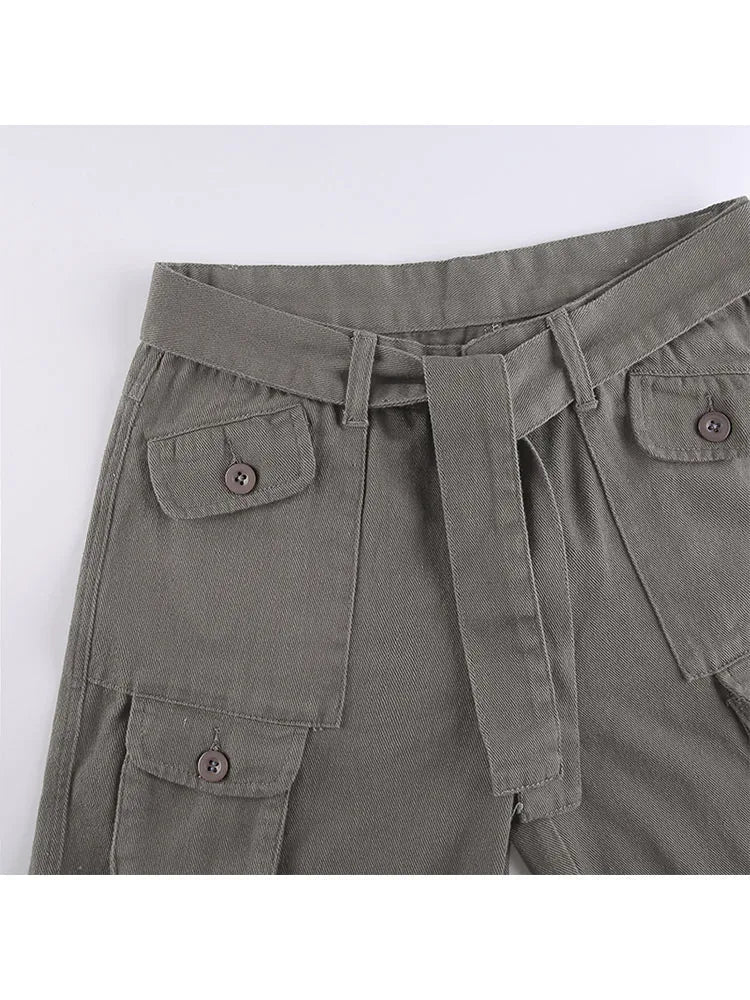 Woman Allmatch Jeans Streetwear Denim Vintage Pants Casual Cargo Pants Multiple Pockets Tunic Trousers Low Waist Baggy Ins