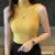Women Knitted Slim Tank Top Solid Sleeveless Sexy O-Neck Crop Top Casual T-shirt Cotton Off Shoulder Crop Tank Top Summer