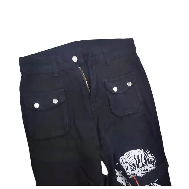 Black Gothic Pencil Pants Rivet High Waist Woman Slim Body Dark Goth Pant 2024 Women Punk Aesthetic Clothes Vintage Streetwears