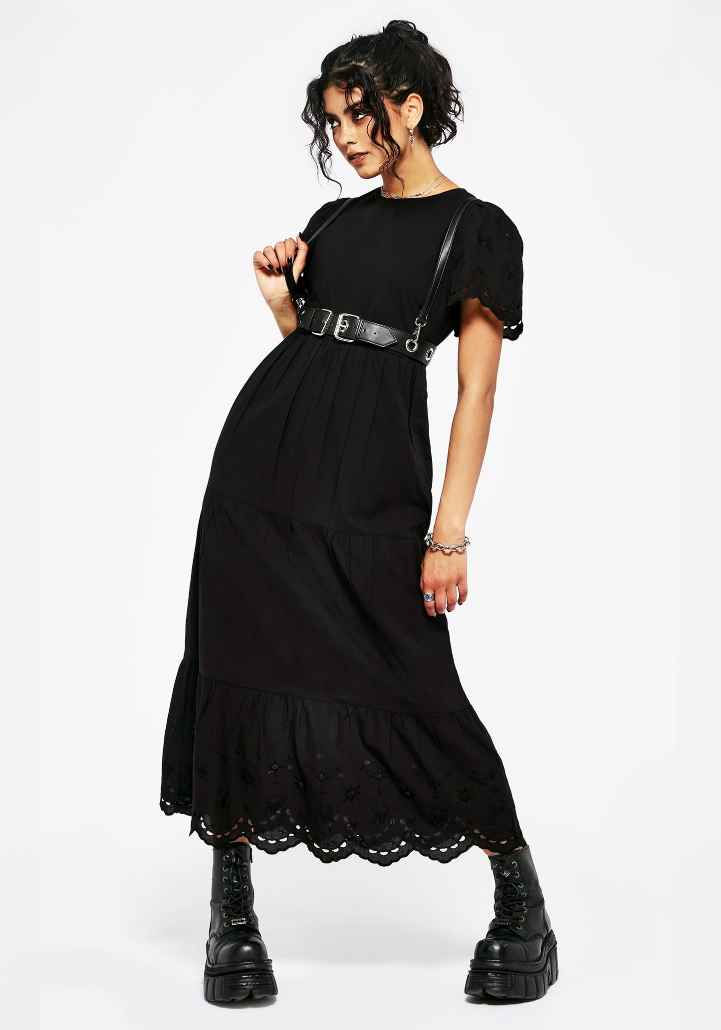 Synthweb Cotton Broderie Hem Midaxi Dress
