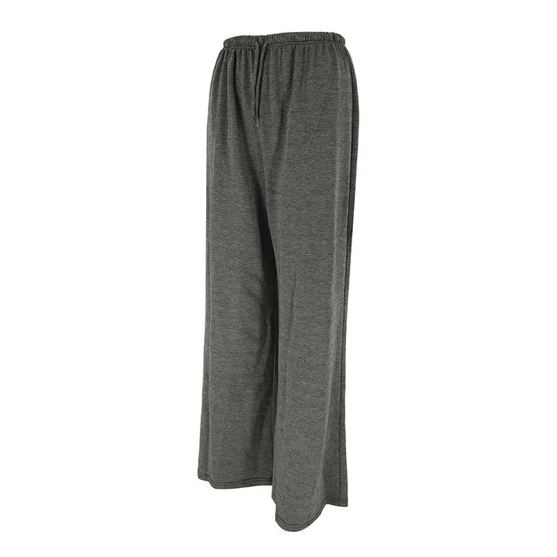 Women Fashion Trousers Autumn New Streetwear Basic Straight Casual Slim Pants Lady Sexy Solid Simple Versatile Knitted Trousers
