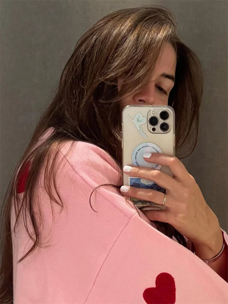 Casual Kawaii Loose Sweater Pullover For Women Fashion Long Sleeve High Street Printed Camisola Female Patchwork Sweater