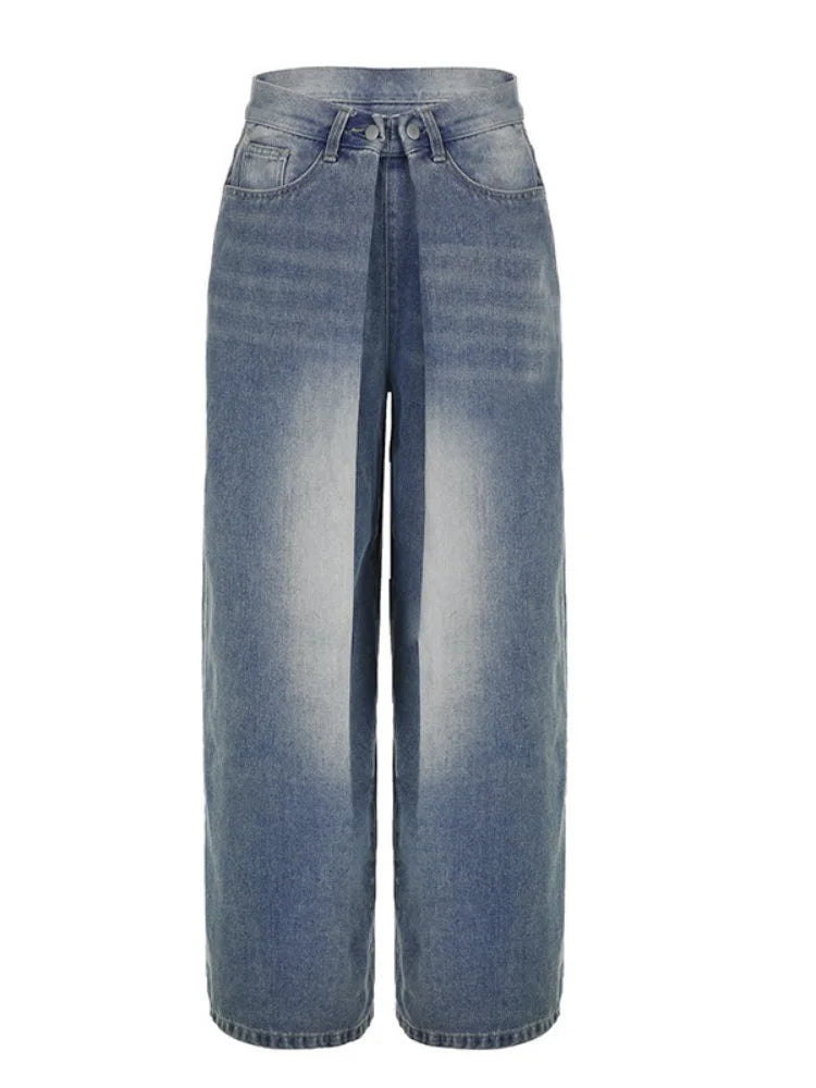 Y2k 90s Vintage Streetwear Low Waist Cargo Pants American Retro Fashion Casual Baggy Oversized Denim Trousers 2024 Chic