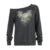 Women Graphic Print Slanted Collar Pullovers Y2K Street Outfits Harajuku Fashion Sweatshirt Grunge Style Retro Top