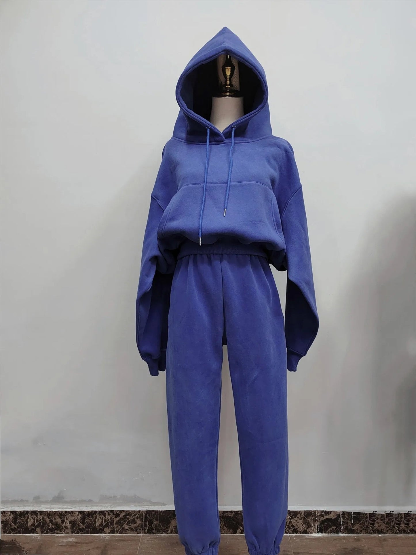 Casual New Fashion Hoodies Suit Women Winter Spring Solid Tracksuit Two Pieces Set Sports Pullover Sweatpants Sweatshirt Mujer