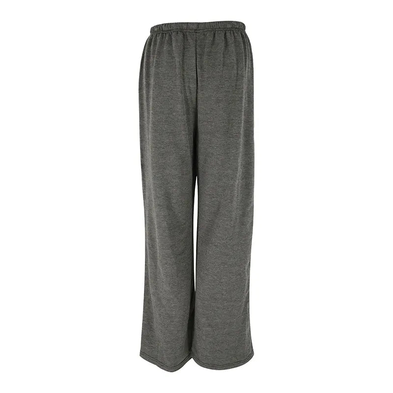 Women Fashion Trousers Autumn New Streetwear Basic Straight Casual Slim Pants Lady Sexy Solid Simple Versatile Knitted Trousers