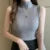 Women Knitted Slim Tank Top Solid Sleeveless Sexy O-Neck Crop Top Casual T-shirt Cotton Off Shoulder Crop Tank Top Summer