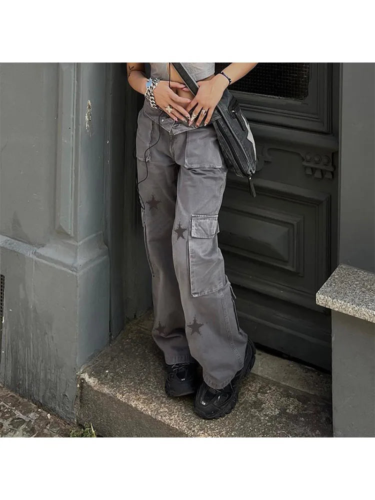 Woman Old Money Jeans Dark Academia Denim Japanese Fashion Pants BF Style Trousers Sweatpants Cargo High Street Pants Ins