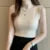 Women Knitted Slim Tank Top Solid Sleeveless Sexy O-Neck Crop Top Casual T-shirt Cotton Off Shoulder Crop Tank Top Summer