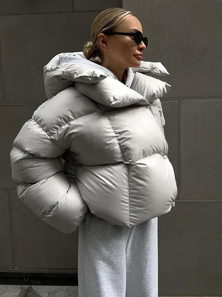 Thick Parkas Long Sleeve Top Women Autumn Winter Warm Coat Women’s Street Fashion Hoodies Woman Cotton-padded Jacket 2025