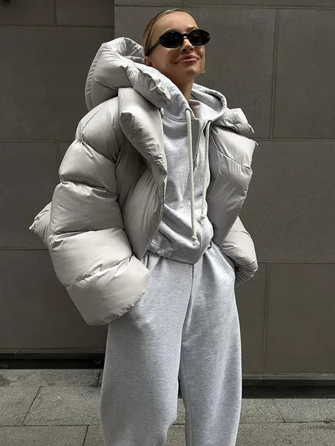 Thick Parkas Long Sleeve Top Women Autumn Winter Warm Coat Women’s Street Fashion Hoodies Woman Cotton-padded Jacket 2025