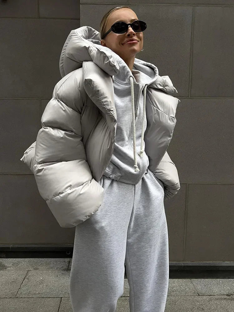 Thick Parkas Long Sleeve Top Women Autumn Winter Warm Coat Women’s Street Fashion Hoodies Woman Cotton-padded Jacket 2025