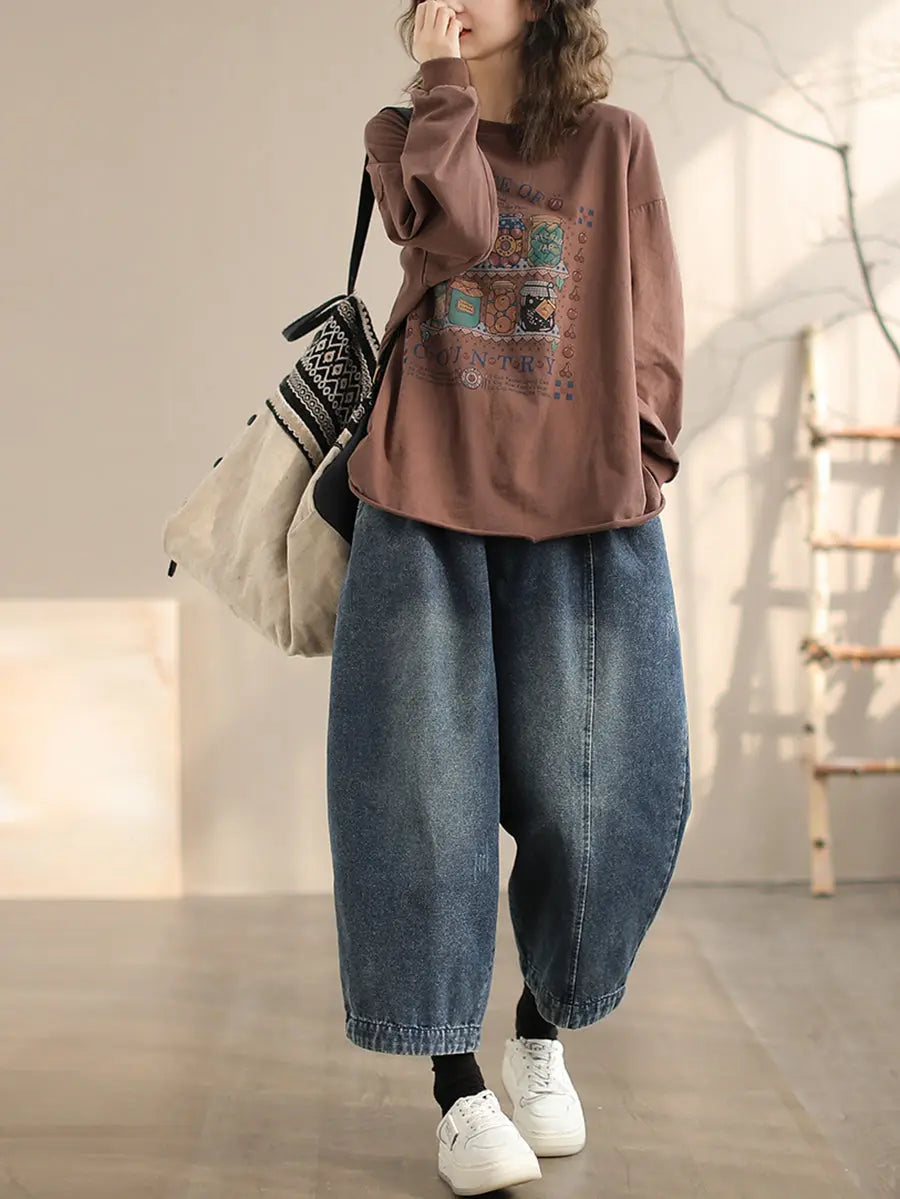 Women Bottle Print Sweatshirt