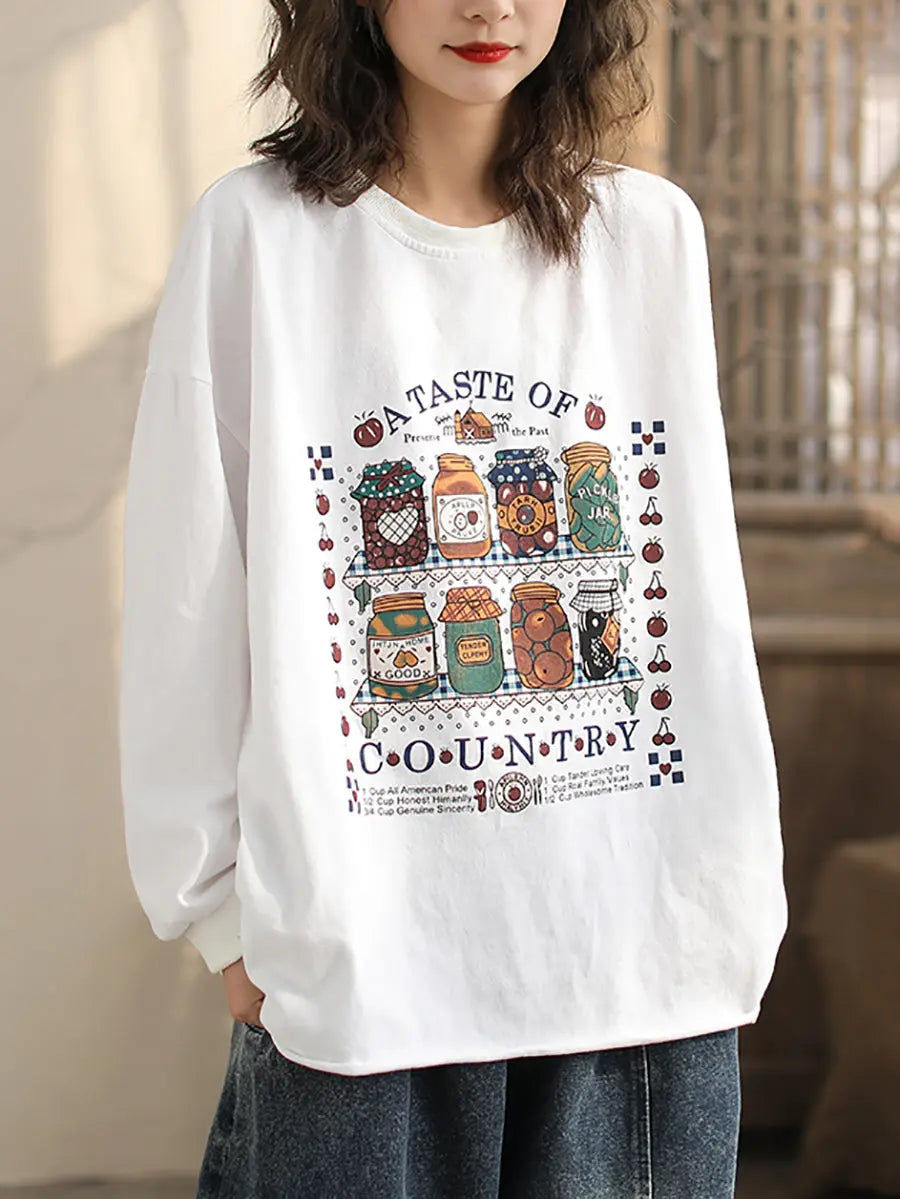 Women Bottle Print Sweatshirt