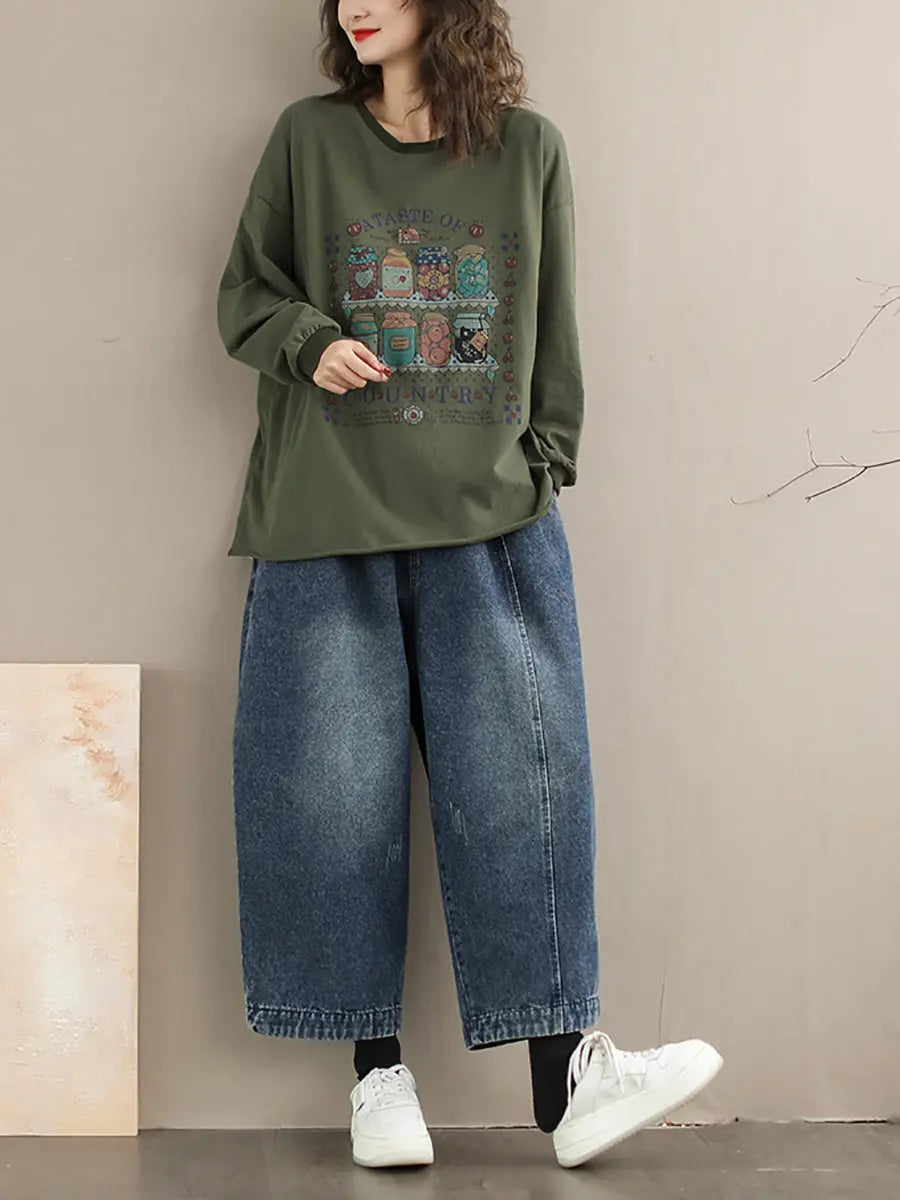Women Bottle Print Sweatshirt