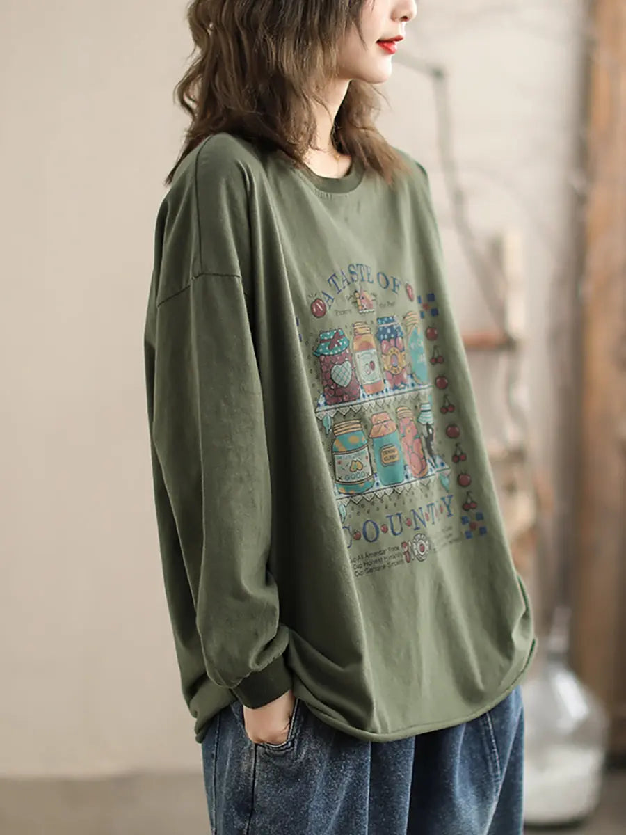 Women Bottle Print Sweatshirt