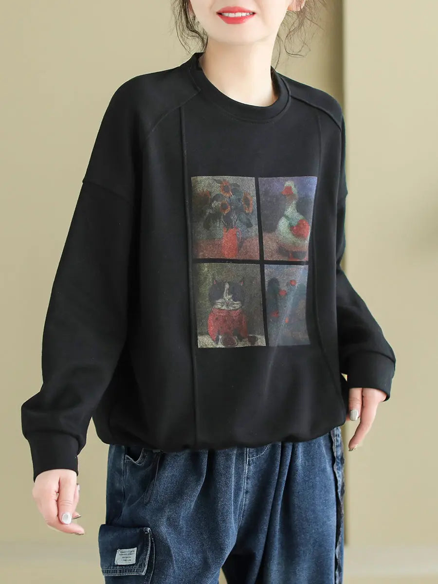 Women Print Spring Sweatshirt