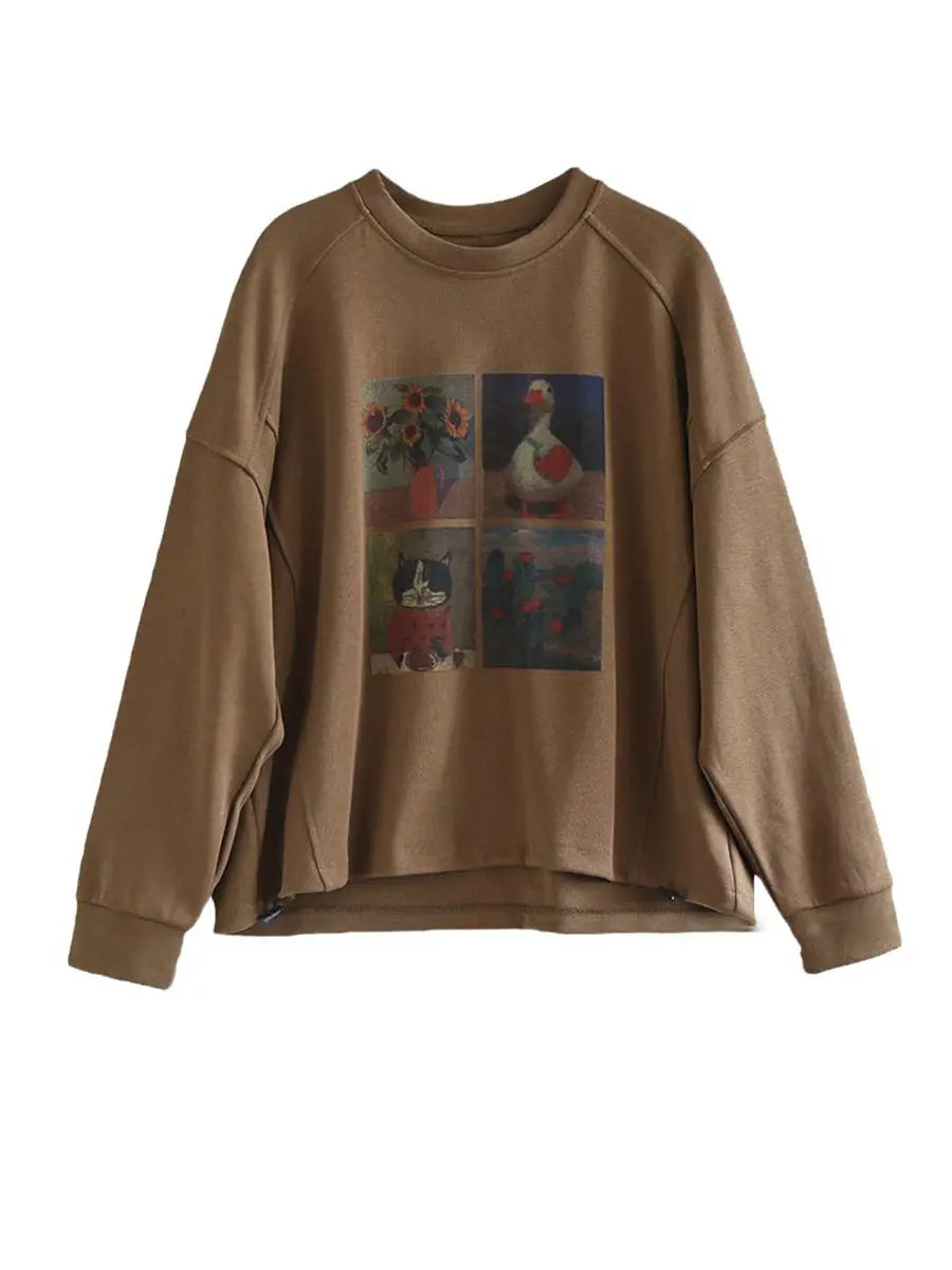 Women Print Spring Sweatshirt