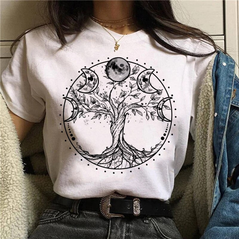 Women T-shirt Cartoon Witch Magic Kawaii Tshirt