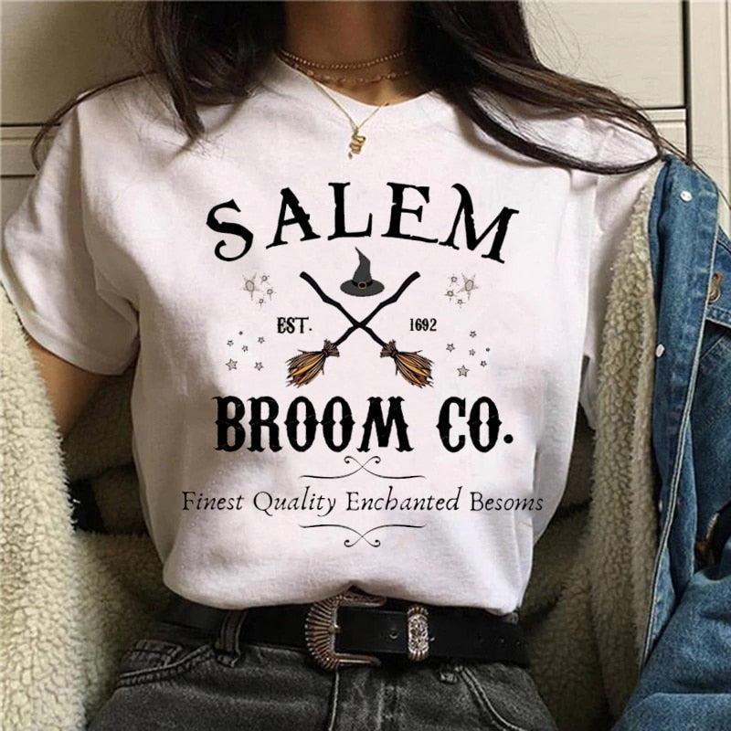 Women T-shirt Cartoon Witch Magic Kawaii Tshirt