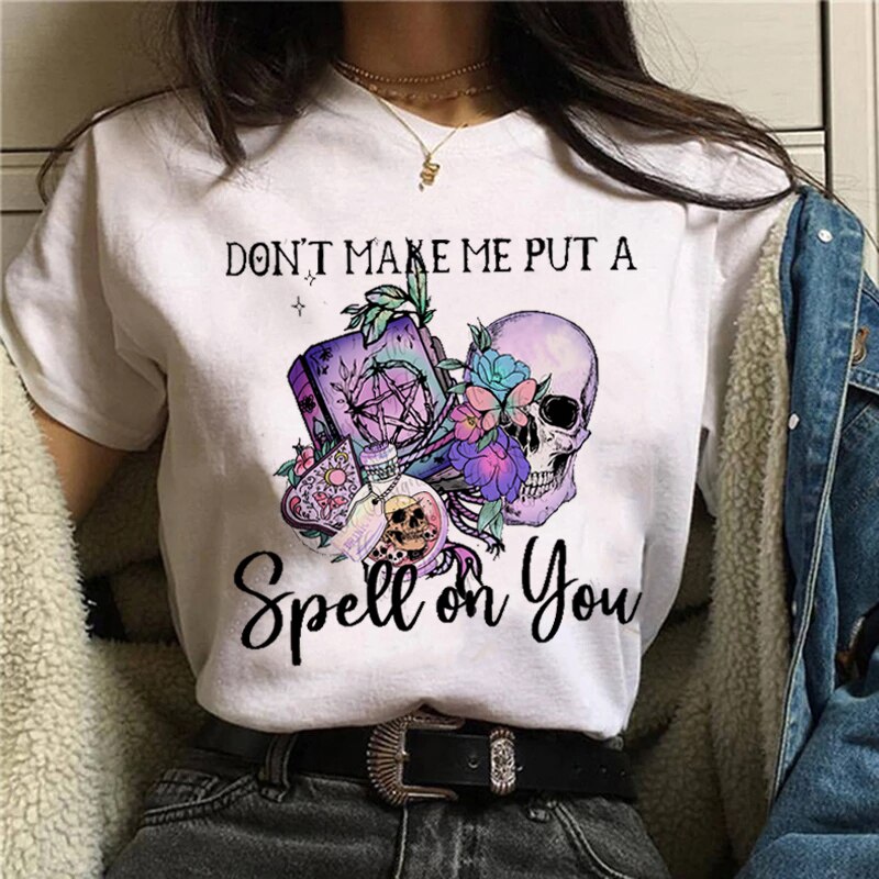 Women T-shirt Cartoon Witch Magic Kawaii Tshirt