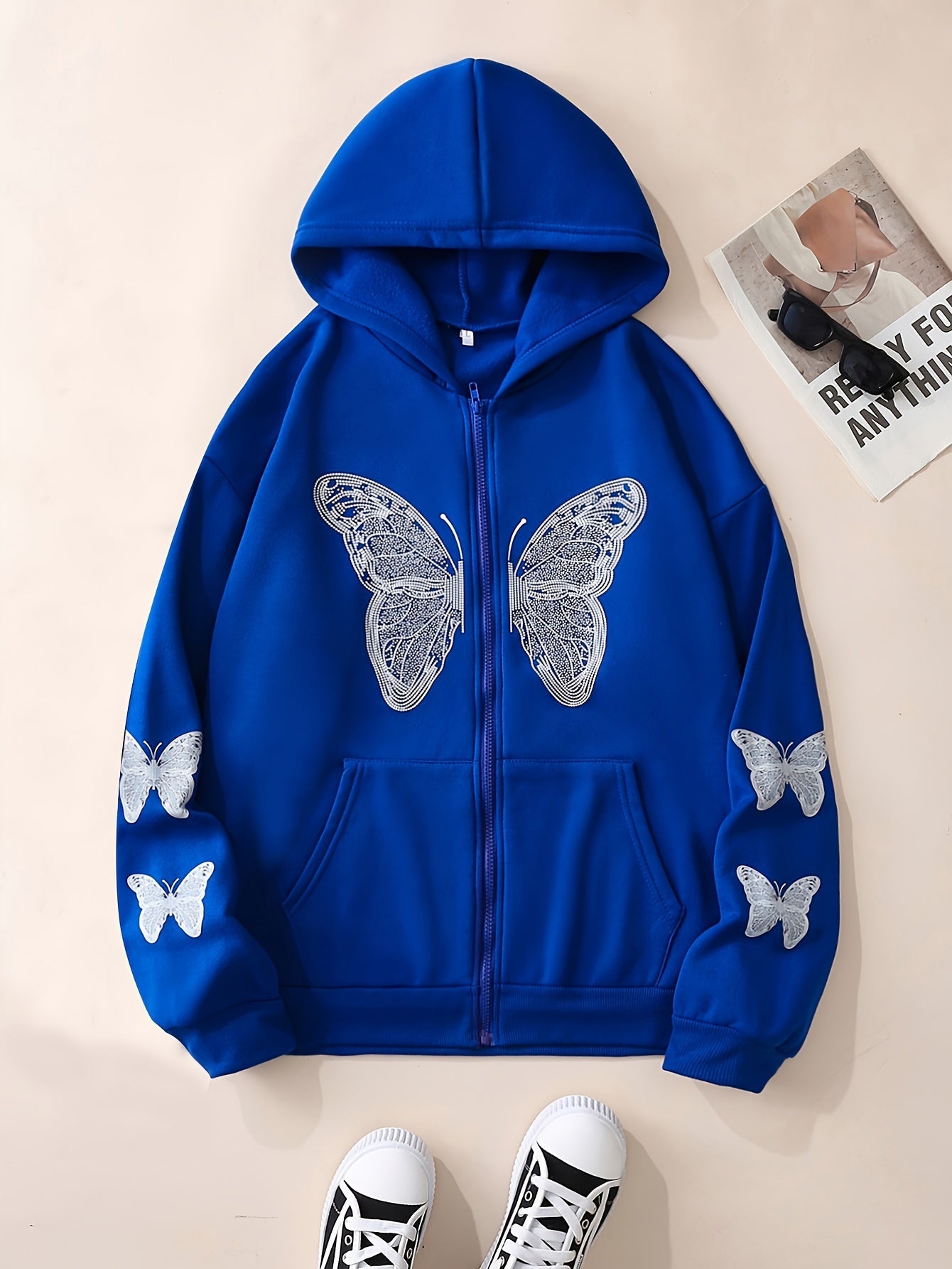 Y2K Long Sleeve Crew Neck Zip Up Hoodies Sweatshirts OD8741