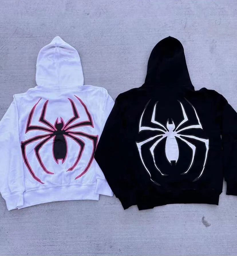 Y2K European Halloween Personalized Women’s Hoodies and Hoodies Couples Large Spider Woman