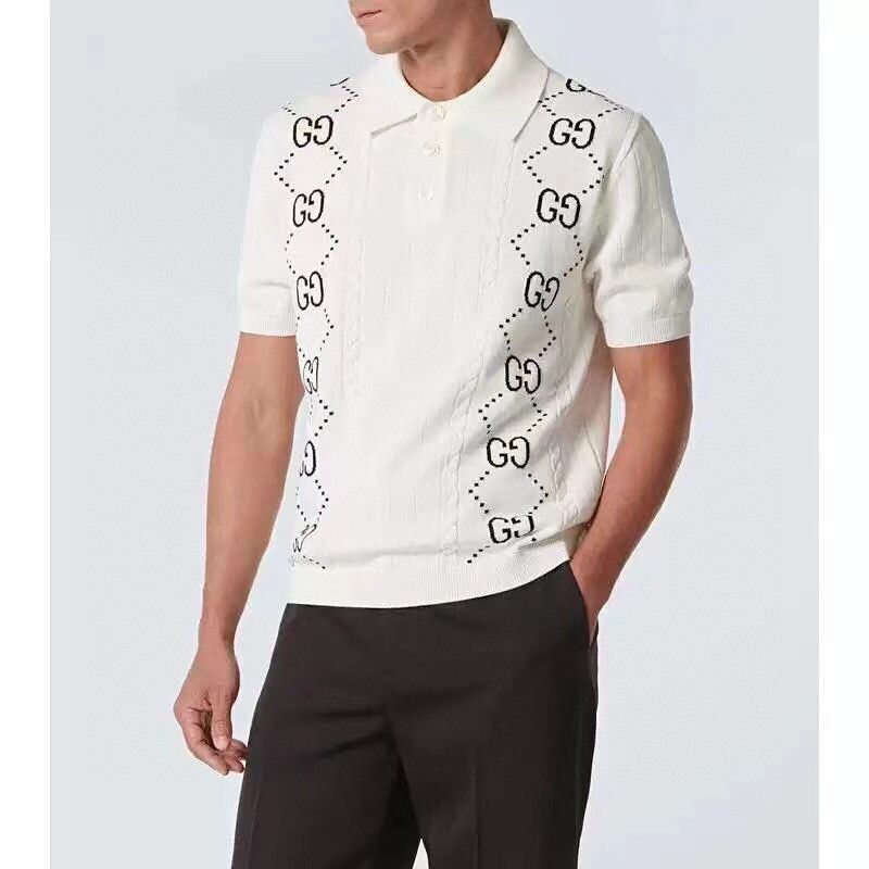 Black and White Cotton G Logo Men's T-shirtXC052025072509