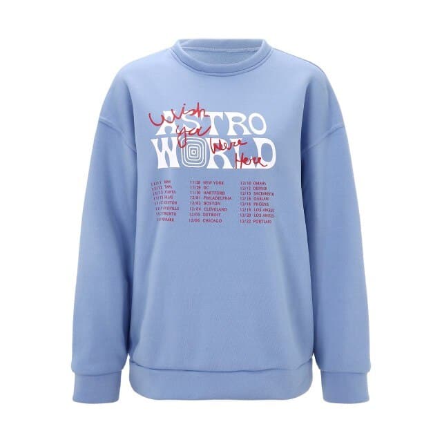 Thick Warm Sweatshirt Women Print Blue Sweatshirts Oversize Long Sleeve O Neck Loose Pullovers Female Tops