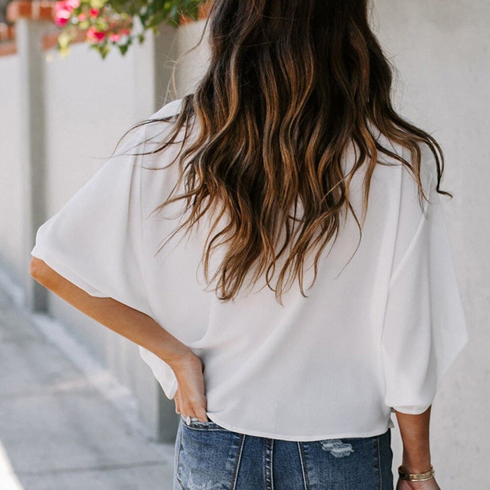 Women Fashion V Neck T-shirter