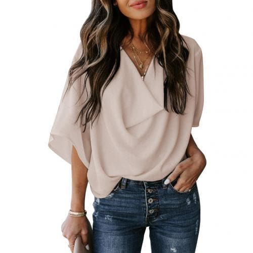Women Fashion V Neck T-shirter