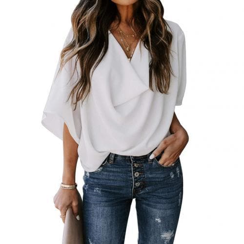 Women Fashion V Neck T-shirter